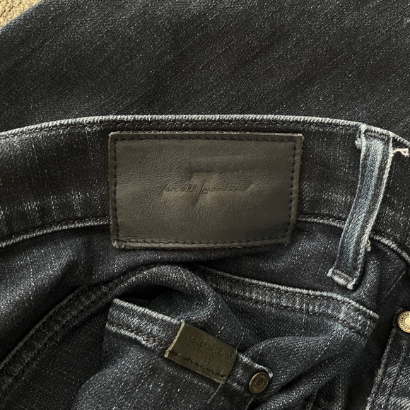 7 For All Mankind The Straight Jeans Mens Size 32 Dark Blue Mid Rise - Picture 7 of 11